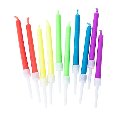 Color Flame Birthday Candles 10-Pack