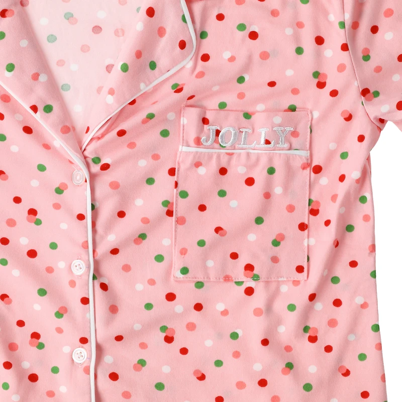 Juniors Notch Collar Printed Top