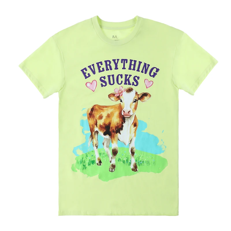 Cow Everything Sucks Graphic Tee