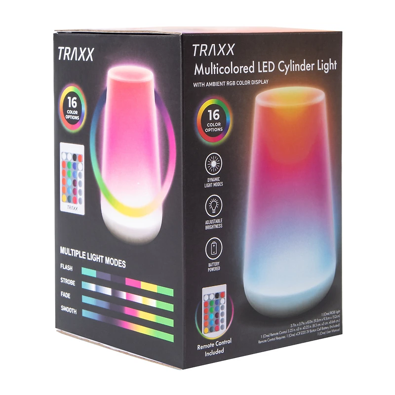 Traxx Multicolored LED Cylinder Light