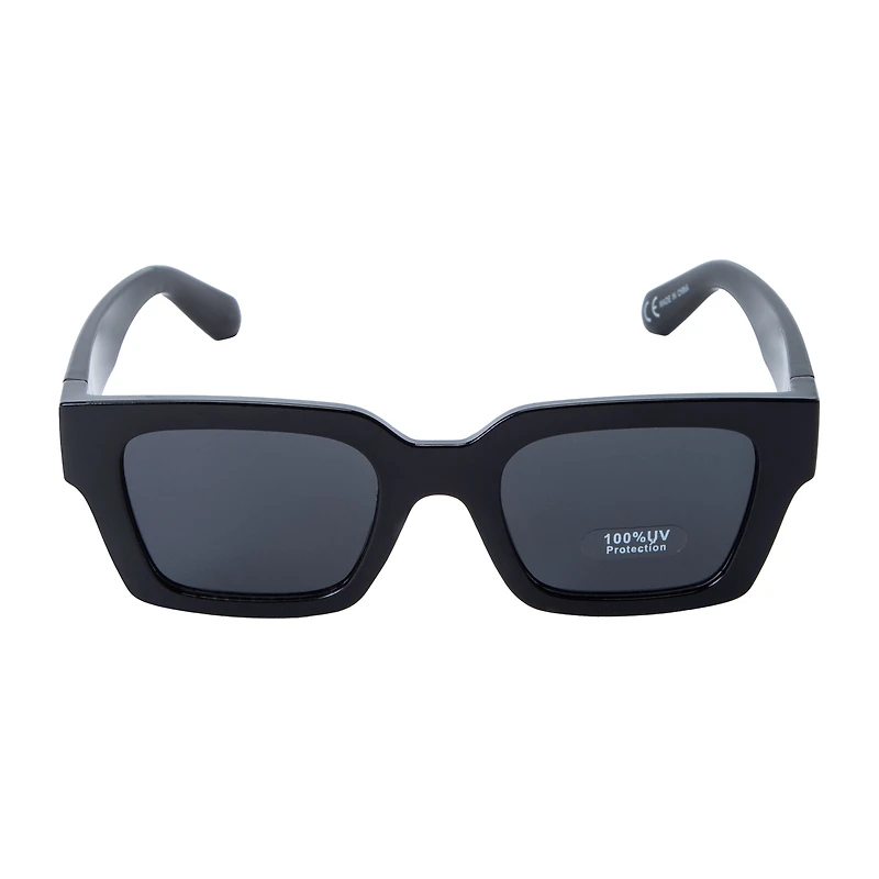 Young Men's Square Blue Lens Glasses