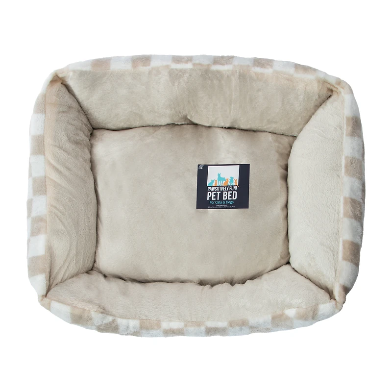 Printed Square Pet Bed For Cats & Dogs