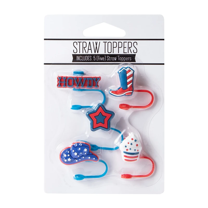 American Patriot Straw Toppers 5-Pack