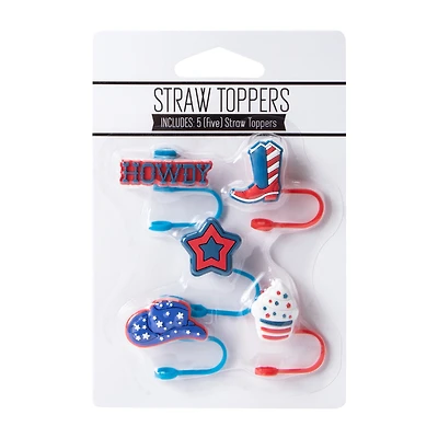 American Patriot Straw Toppers 5-Pack