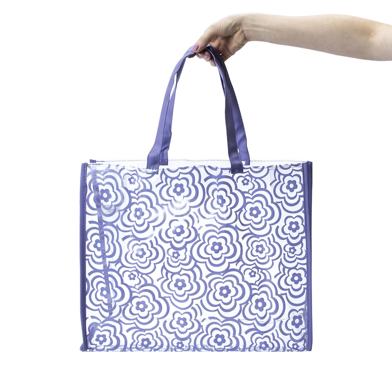 Large Summer Printed Clear Tote Bag 14in x 18in