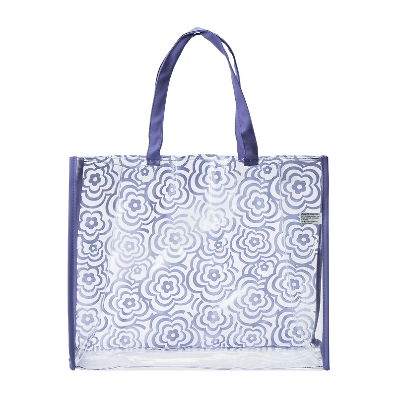 Large Summer Printed Clear Tote Bag 14in x 18in
