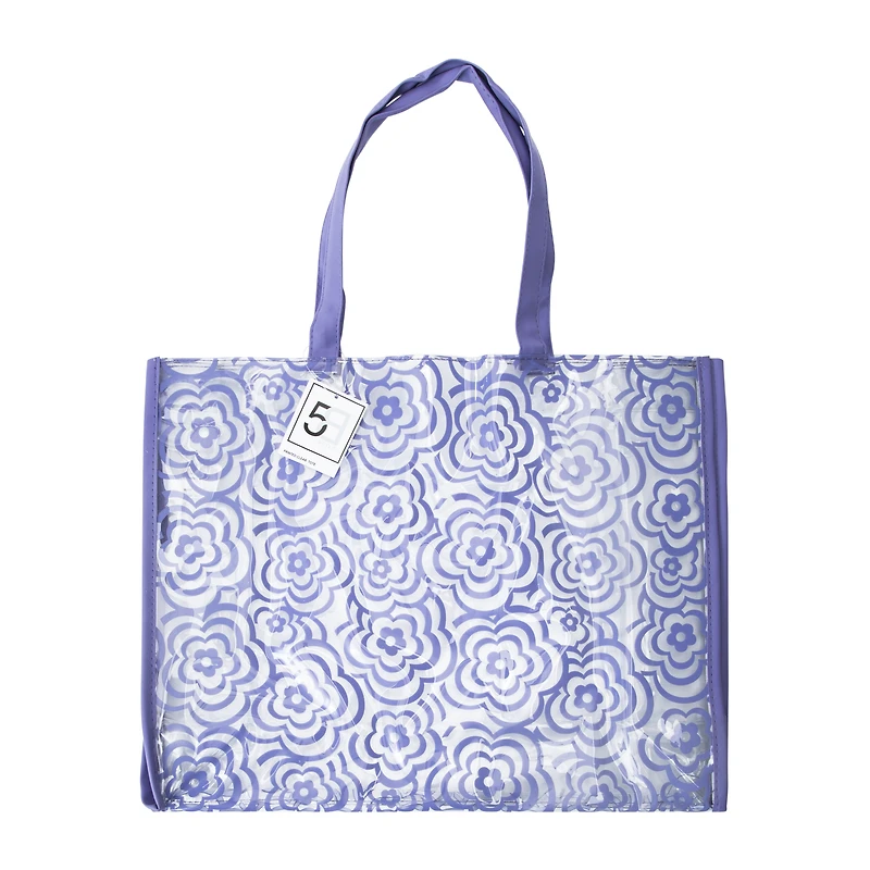Large Summer Printed Clear Tote Bag 14in x 18in