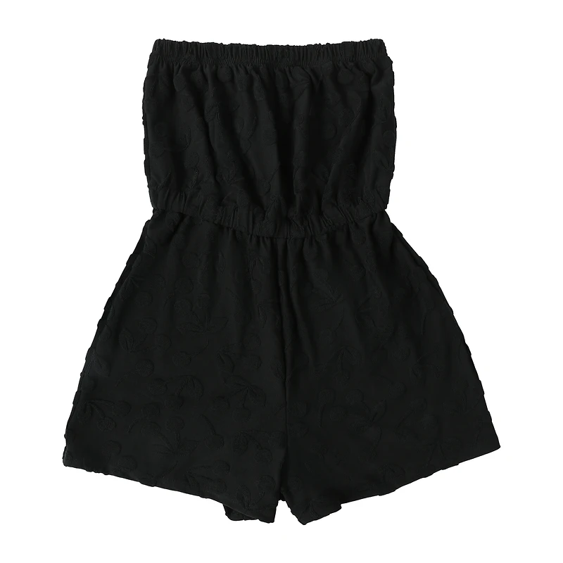 Juniors Embossed Terry Romper