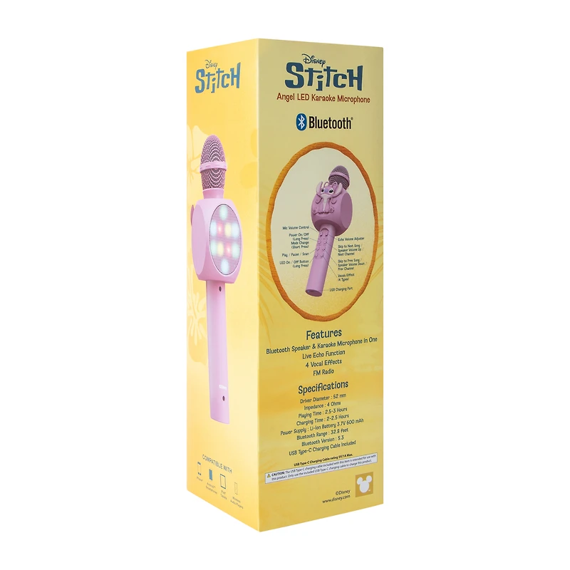 Disney Stitch Bluetooth® LED Karaoke Microphone