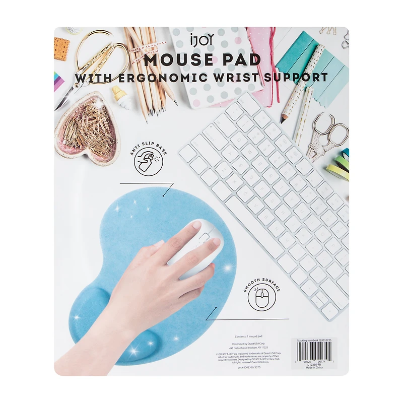 Glitter Mouse Pad With Ergonomic Wrist Support