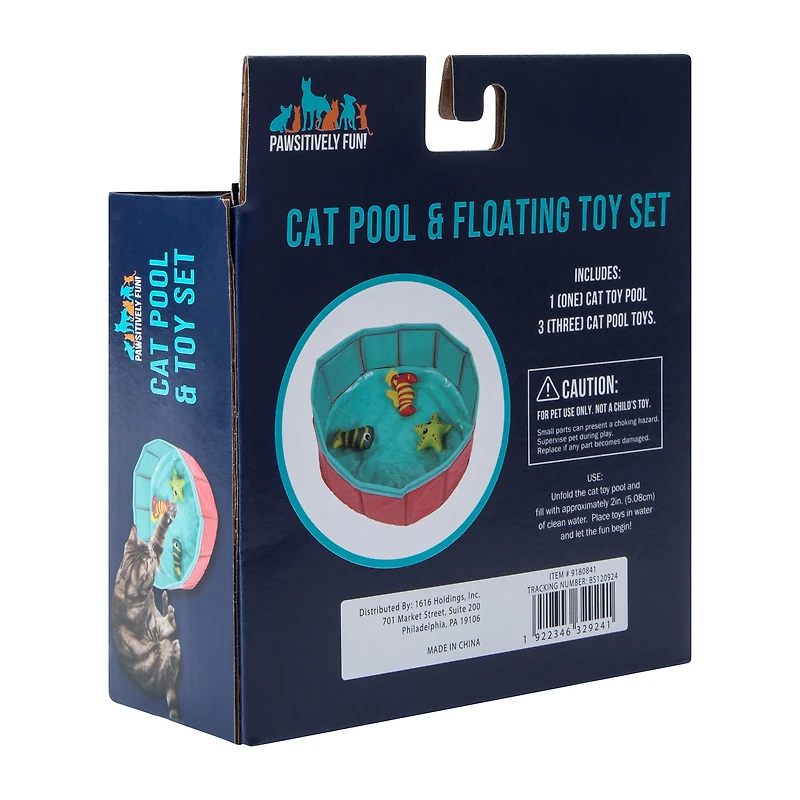 Pawsitively Fun! Cat Pool & Floating Toy Set