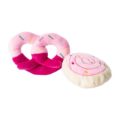 Foodiez Plush Dog Toys With Squeaker 2-Pack