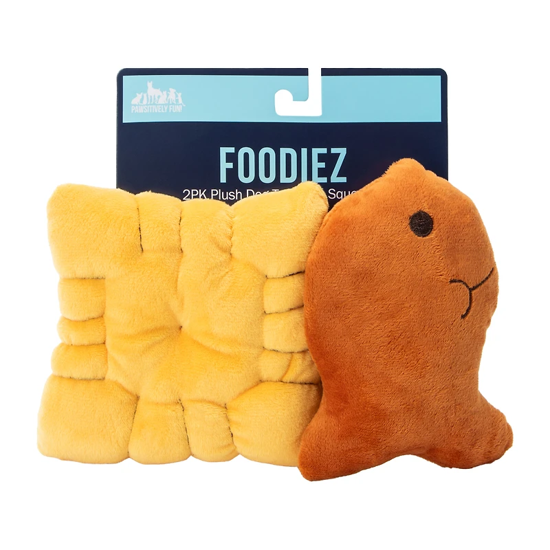 Fish & Chips Plush Pet Toy 2-Pack
