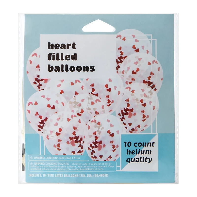 Heart Filled Balloons 10-Count