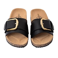Juniors Sole Mates Black Buckle Sandals