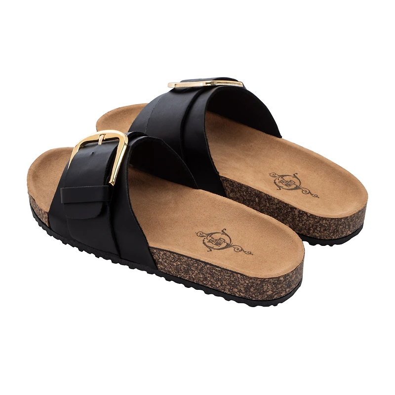 Juniors Sole Mates Black Buckle Sandals