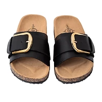 Juniors Sole Mates Black Buckle Sandals
