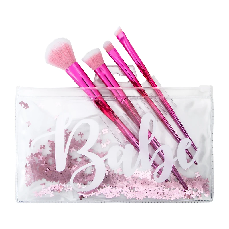 Printed Makeup Brush Set 4-Piece