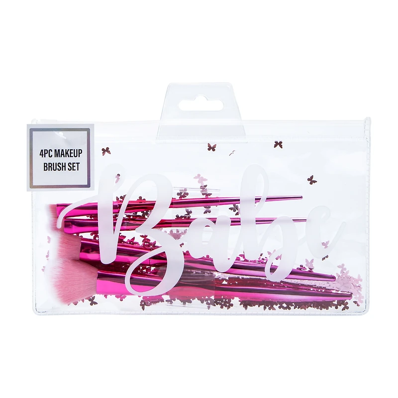 Printed Makeup Brush Set 4-Piece