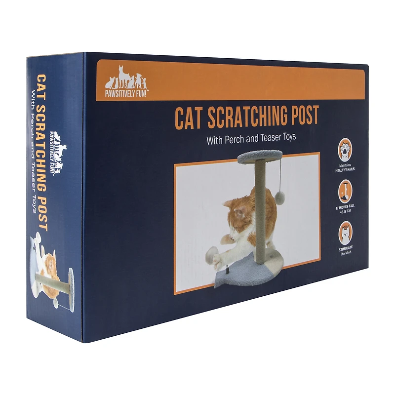 Cat Scratching Post With Perch & Teaser Toys