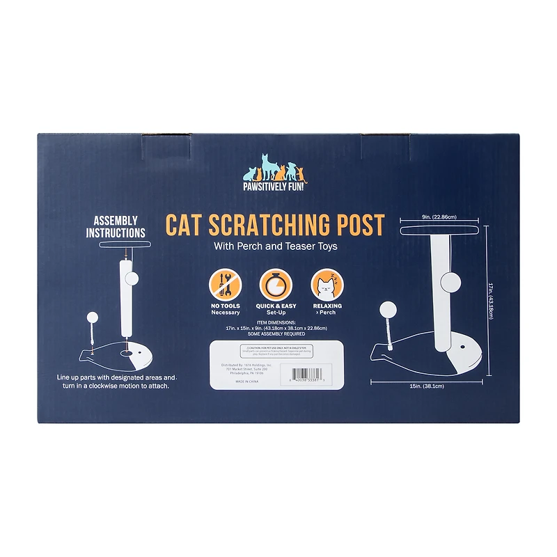 Cat Scratching Post With Perch & Teaser Toys