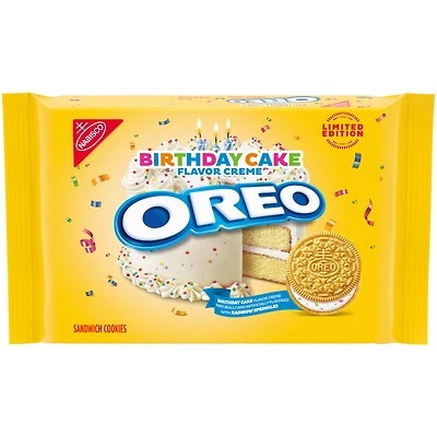 Oreo Limited Edition Birthday Cake Flavor Creme Sandwich Cookies 10.68oz