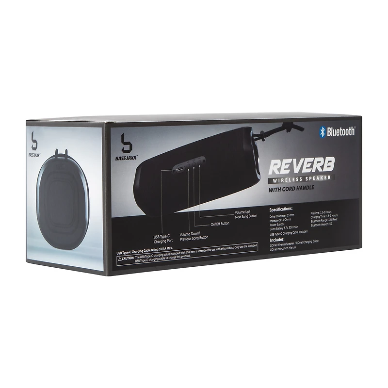 Bass Jaxx™ Reverb Wireless Speaker With Cord Handle