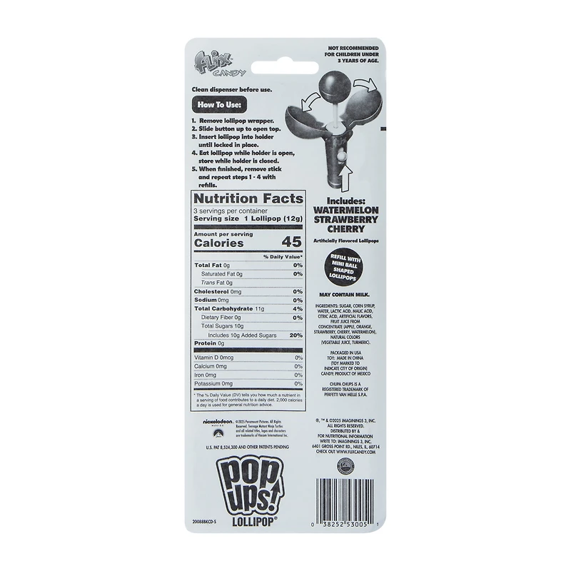 Teenage Mutant Ninja Turtles Pop Ups!® Flix™ Candy 1.26oz (Styles May Vary)