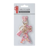 Alphabet Tumbler Adhesive Heart With Charms