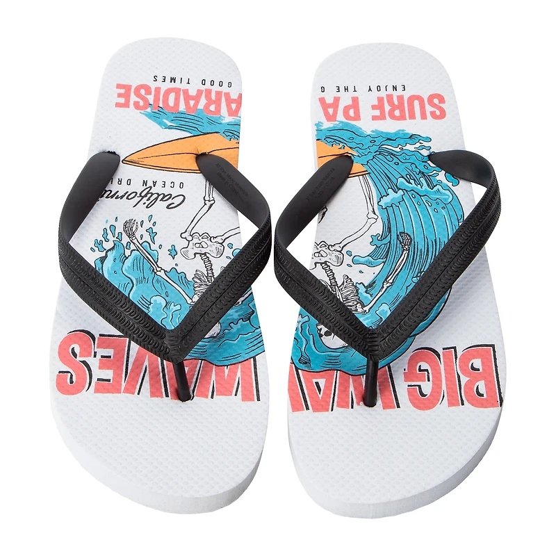 Young Mens Printed Flip Flops