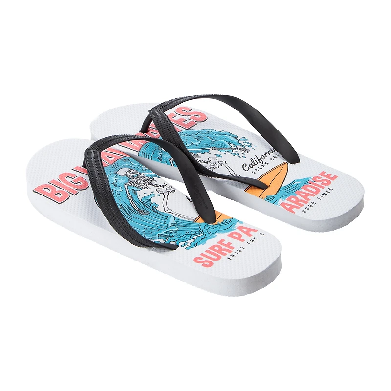 Young Mens Printed Flip Flops