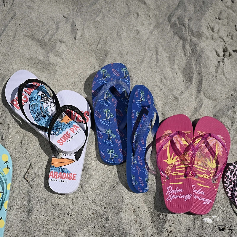 Young Mens Printed Flip Flops