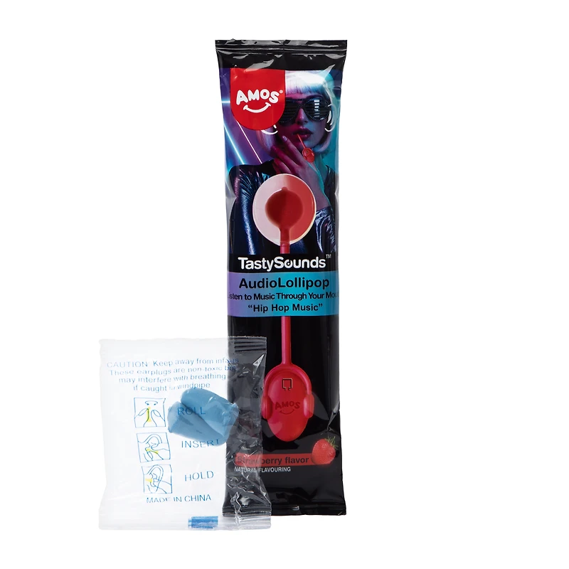 Amos® TastySounds™ Strawberry Flavor Audio Lollipop 0.42oz