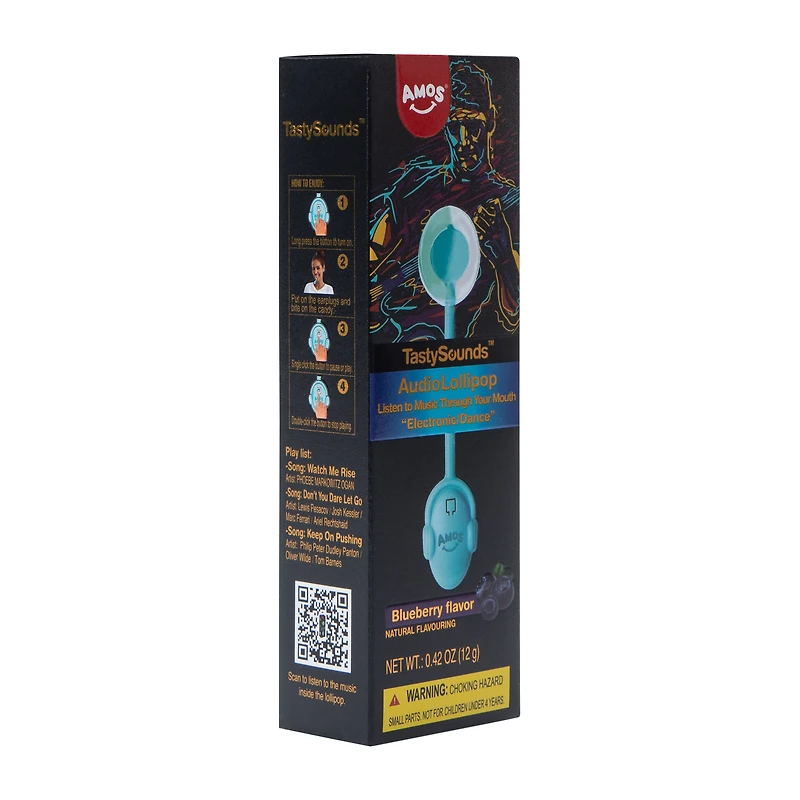 Amos® TastySounds™ Blueberry Flavor Audio Lollipop 0.42oz