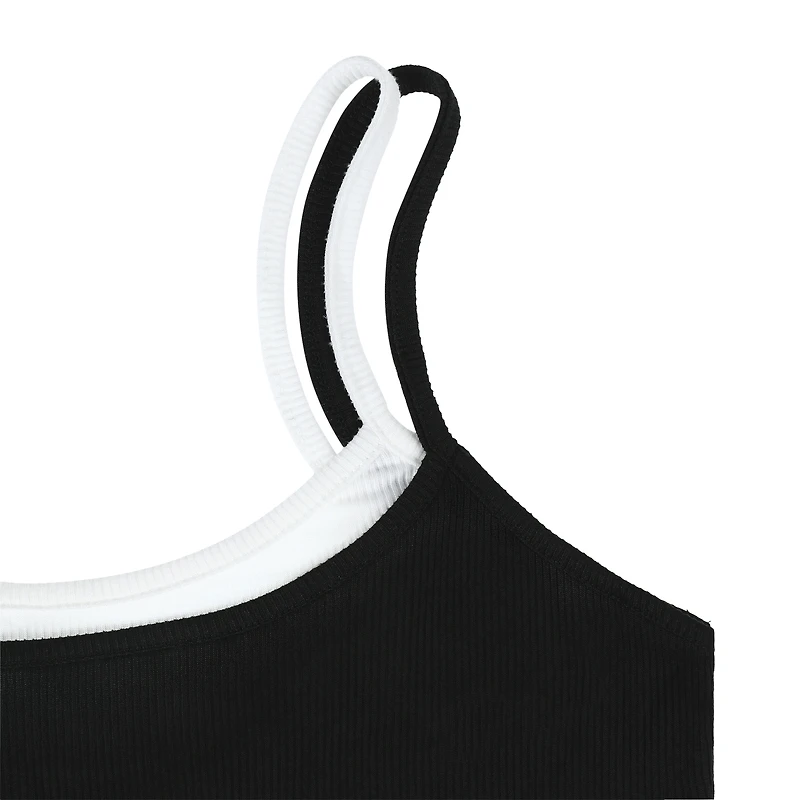 Juniors Layered Rib Tank Top
