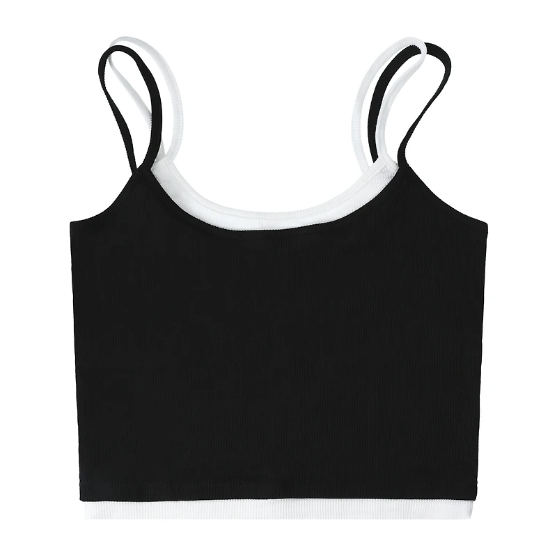 Juniors Layered Rib Tank Top