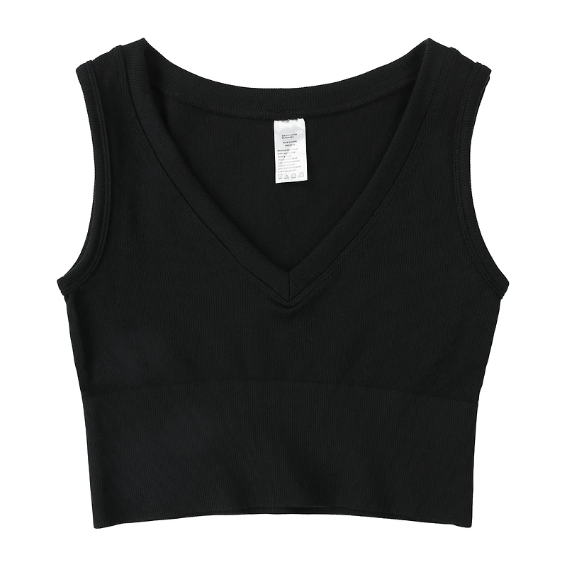 Juniors V-Neck Seamless Tank Top