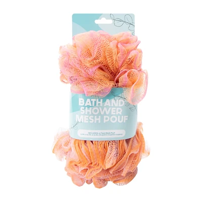 Orange Bath & Shower Mesh Pouf 2-Pack