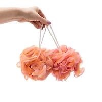 Orange Bath & Shower Mesh Pouf 2-Pack