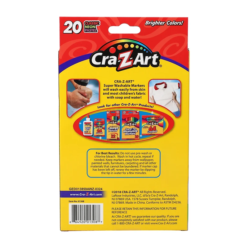 Washable Fineline Markers 20-Count