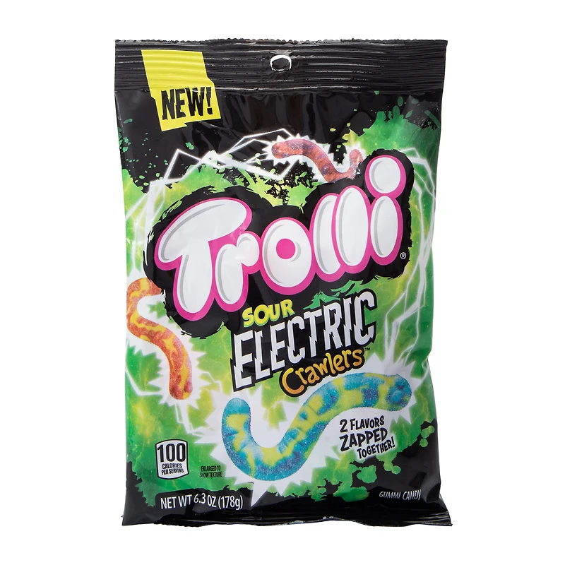 Trolli® Sour Electric Crawlers™ 2-Flavor Zapped Together Gummi Candy 6.3oz