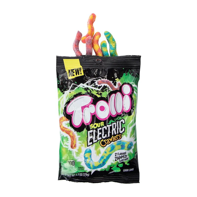 Trolli® Sour Electric Crawlers™ 2-Flavor Zapped Together Gummi Candy 6.3oz
