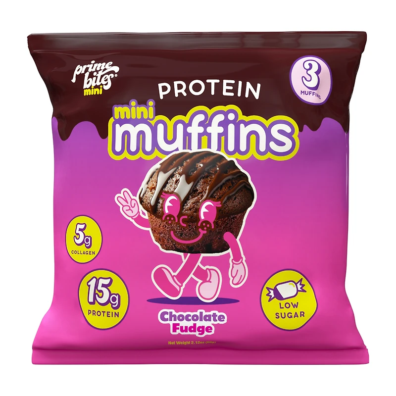 Prime Bites® Protein Mini Muffins 3-Pack - Chocolate Fudge