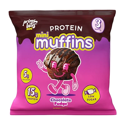 Prime Bites® Protein Mini Muffins 3-Pack - Chocolate Fudge