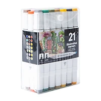 double-sided illustration markers 21-pack