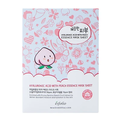 Esfolio Hyaluronic Acid With Peach Essence Mask Sheet 10-Count