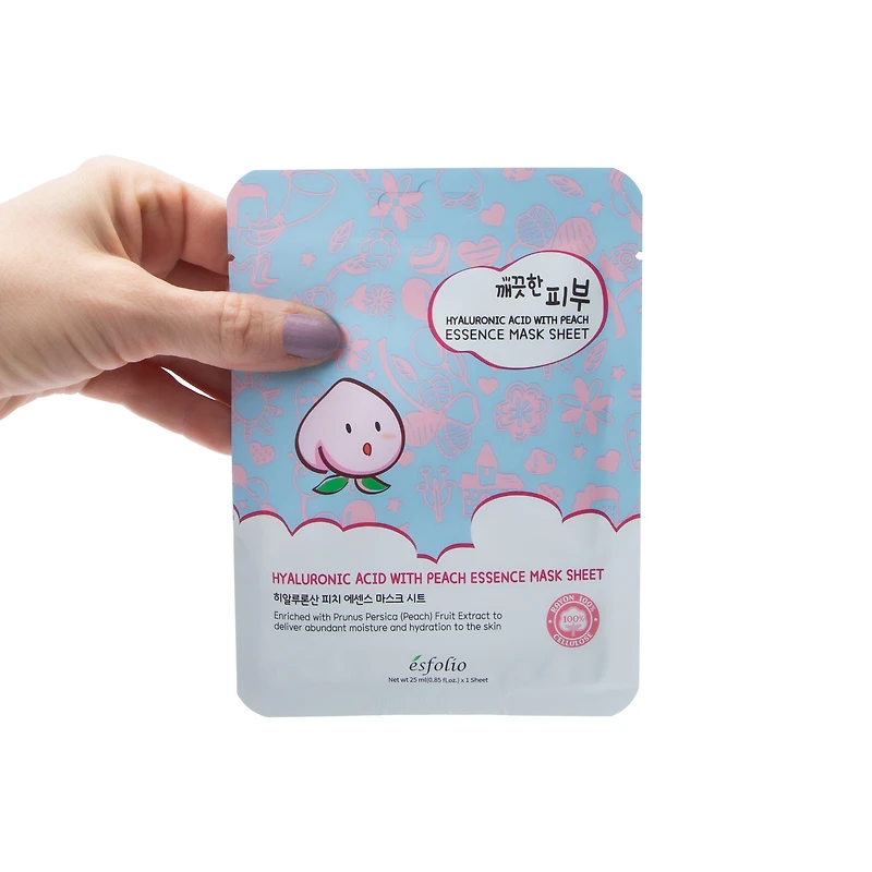 Esfolio Hyaluronic Acid With Peach Essence Mask Sheet 10-Count