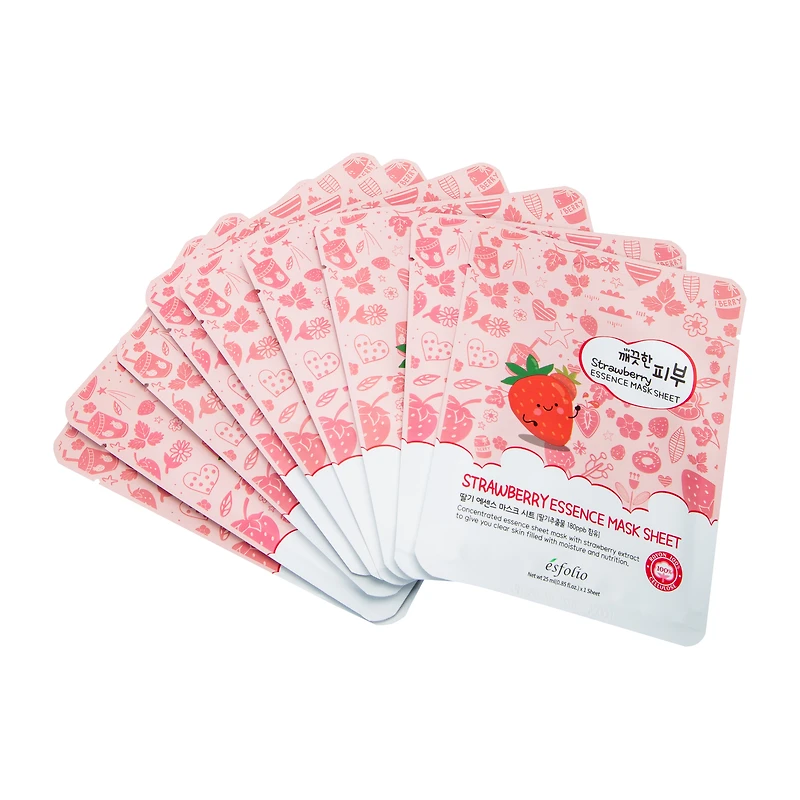 Esfolio Strawberry Essence Mask Sheet 10-Count