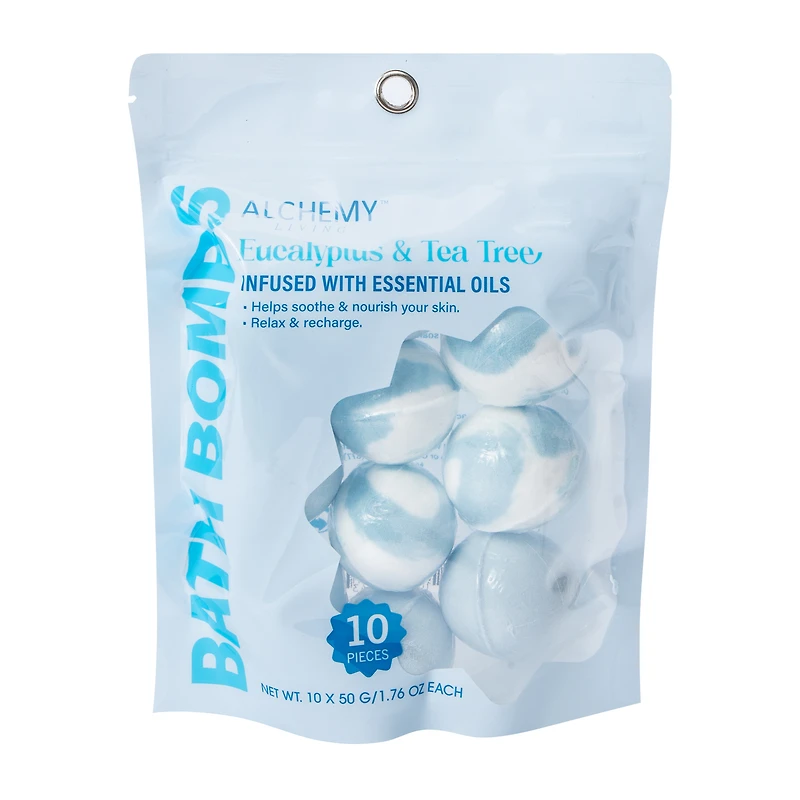 Bath Bombs Eucalyptus & Tea Tree 10-Pieces 1.76oz