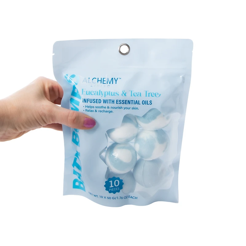 Bath Bombs Eucalyptus & Tea Tree 10-Pieces 1.76oz